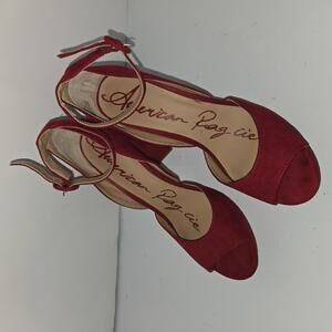 0262 American rag Areeta red block‎ heeled shoes size 9.5M